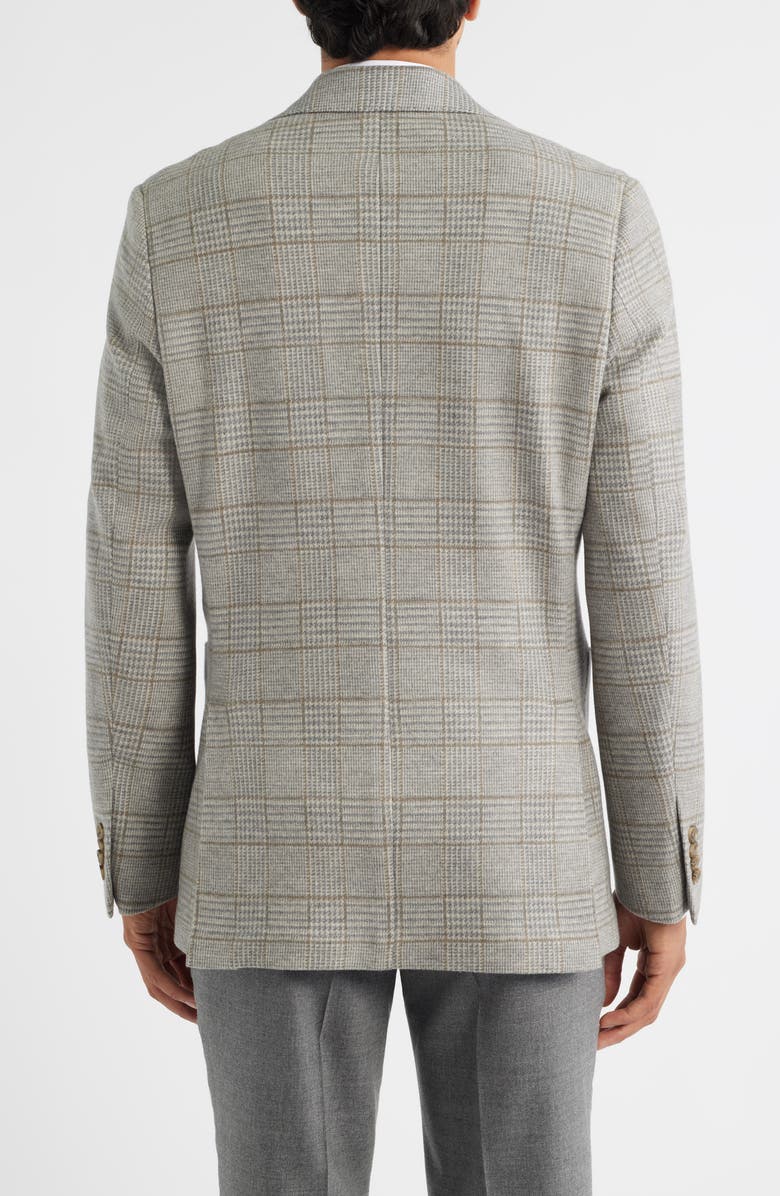 Jack Victor Hampton Tan Glen Check Knit Wool Sport Coat, Alternate, color, Grey