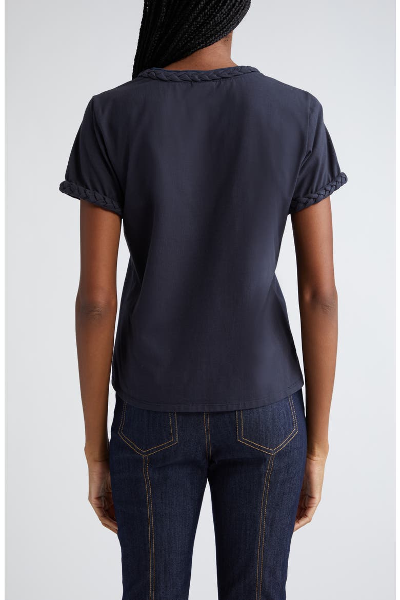 Braided Trim T-Shirt, Alternate, color, NAVY