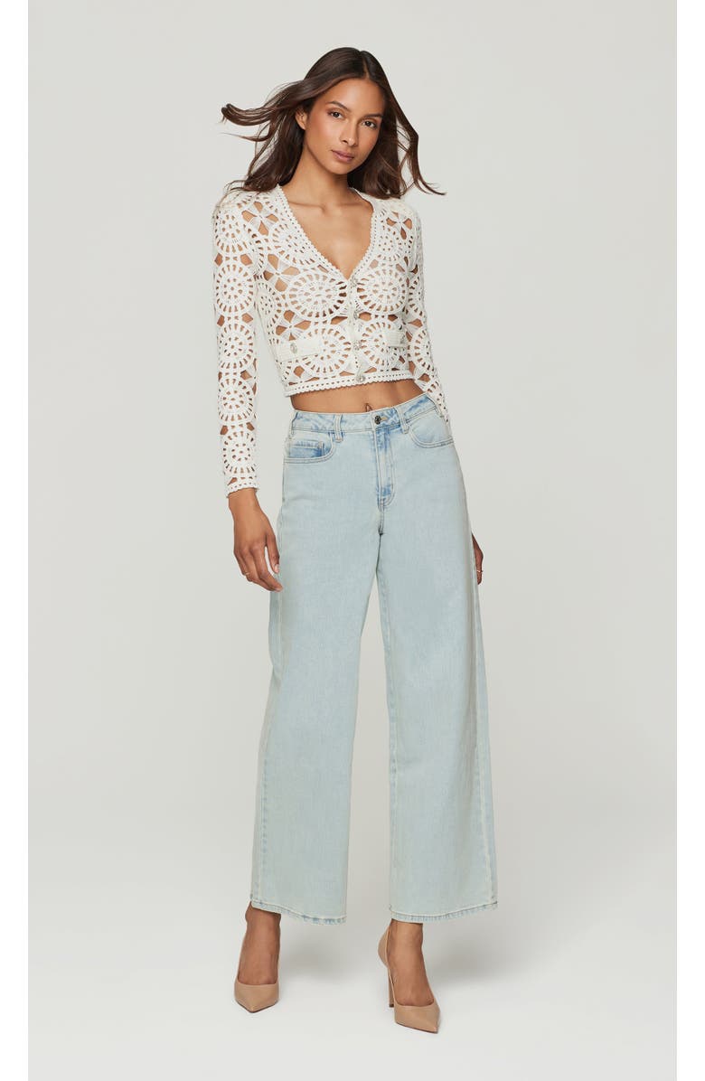 Generation Love Melody Crochet Cardigan, Alternate, color, White