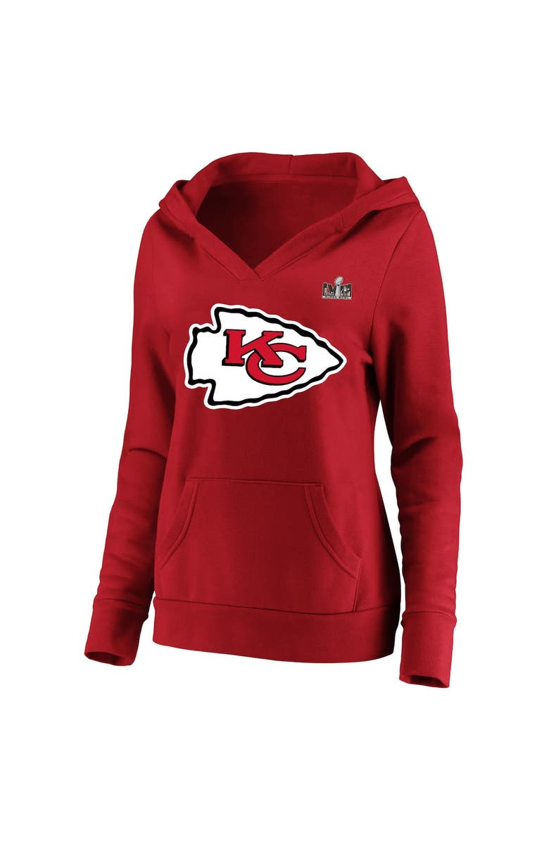 FANATICS Women's Fanatics Branded Travis Kelce Red Kansas City Chiefs Super Bowl LVIII Name & Number Plus Size Fleece Pullover Hoodie, Alternate, color, 