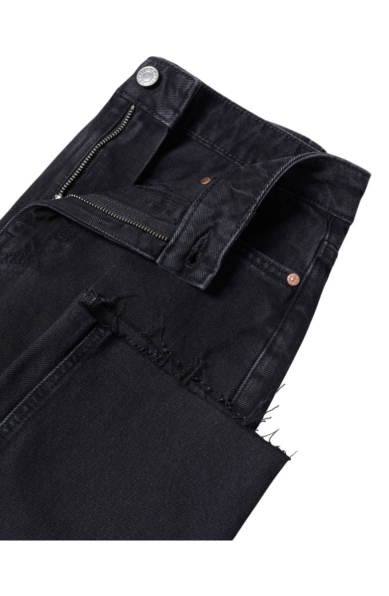 MANGO Raw Hem High Waist Straight Leg Jeans, Alternate, color,