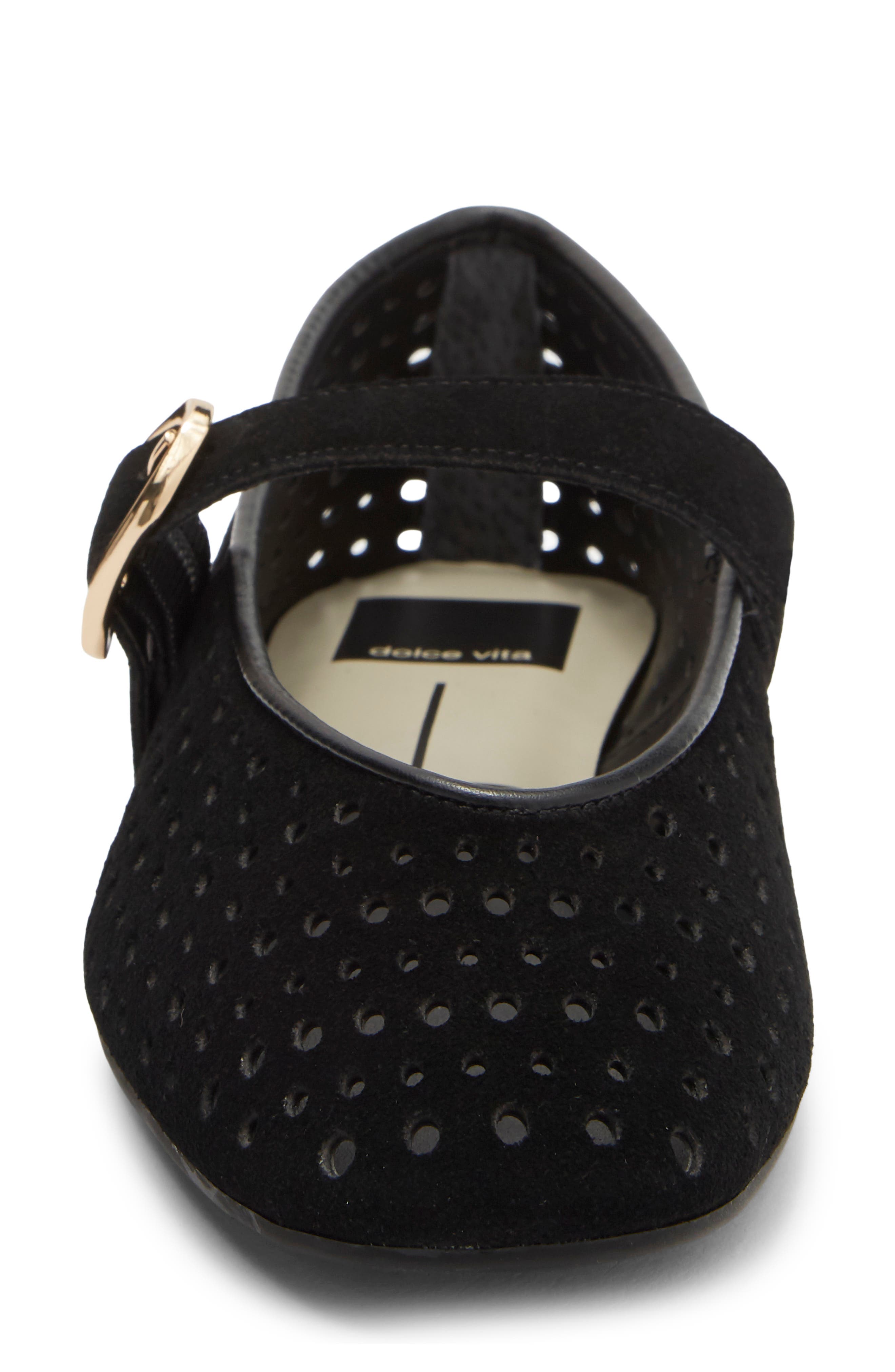 Brooke Flat, Alternate, color, ONYX PERFORATED SUEDE