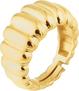 Spero London Large Multi Dished Adjustable Statement Sterling Silver Croissant Ring
