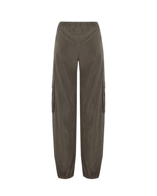 Theo The Label Theia Taffeta Cargo Pant In Army