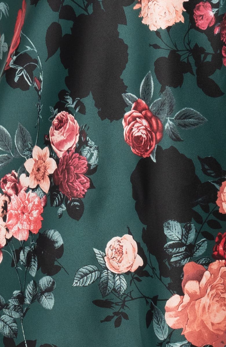 In Bloom by Jonquil Lace Trim Stretch Satin Nightgown, Alternate, color, 