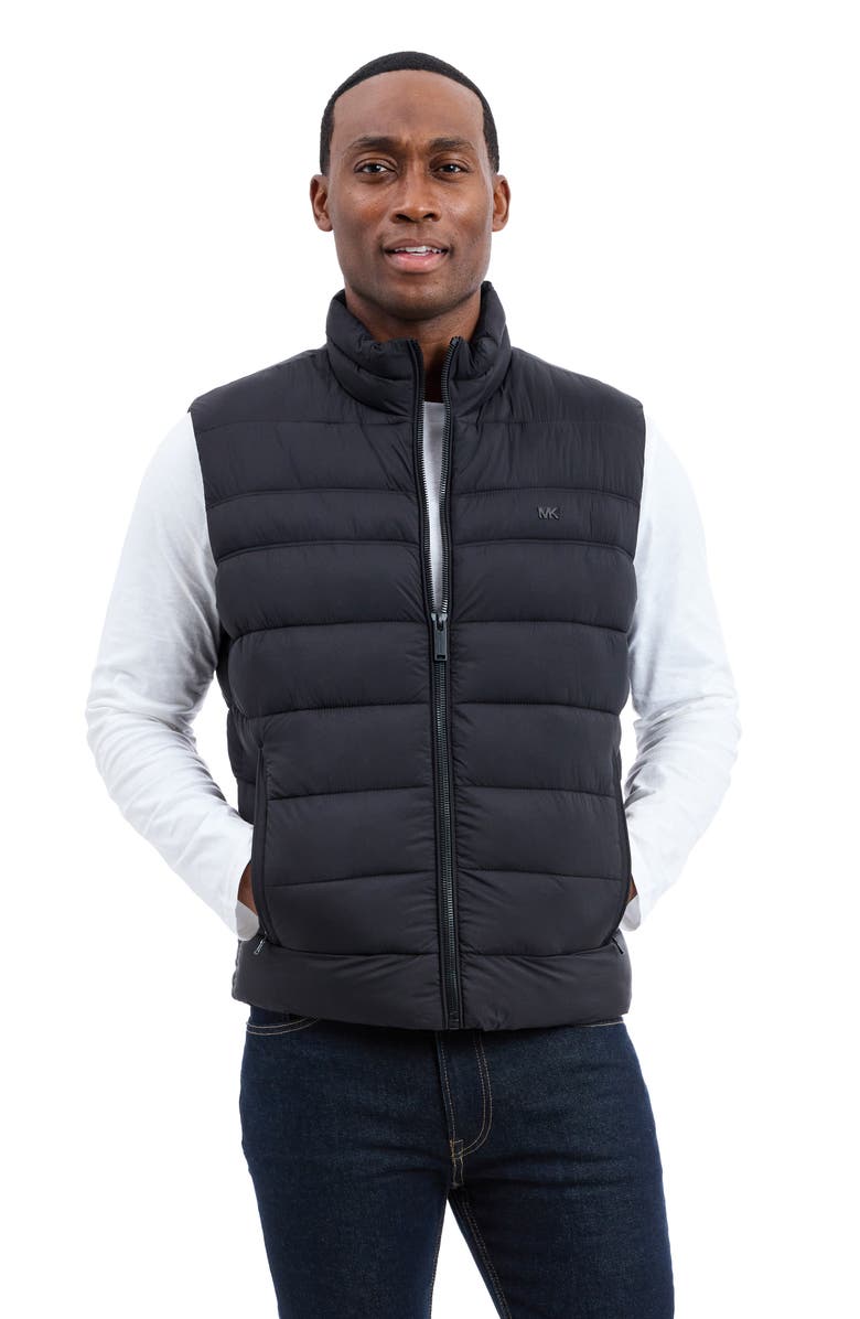 Michael Kors Glendale Water Resistant Puffer Vest, Alternate, color, Black