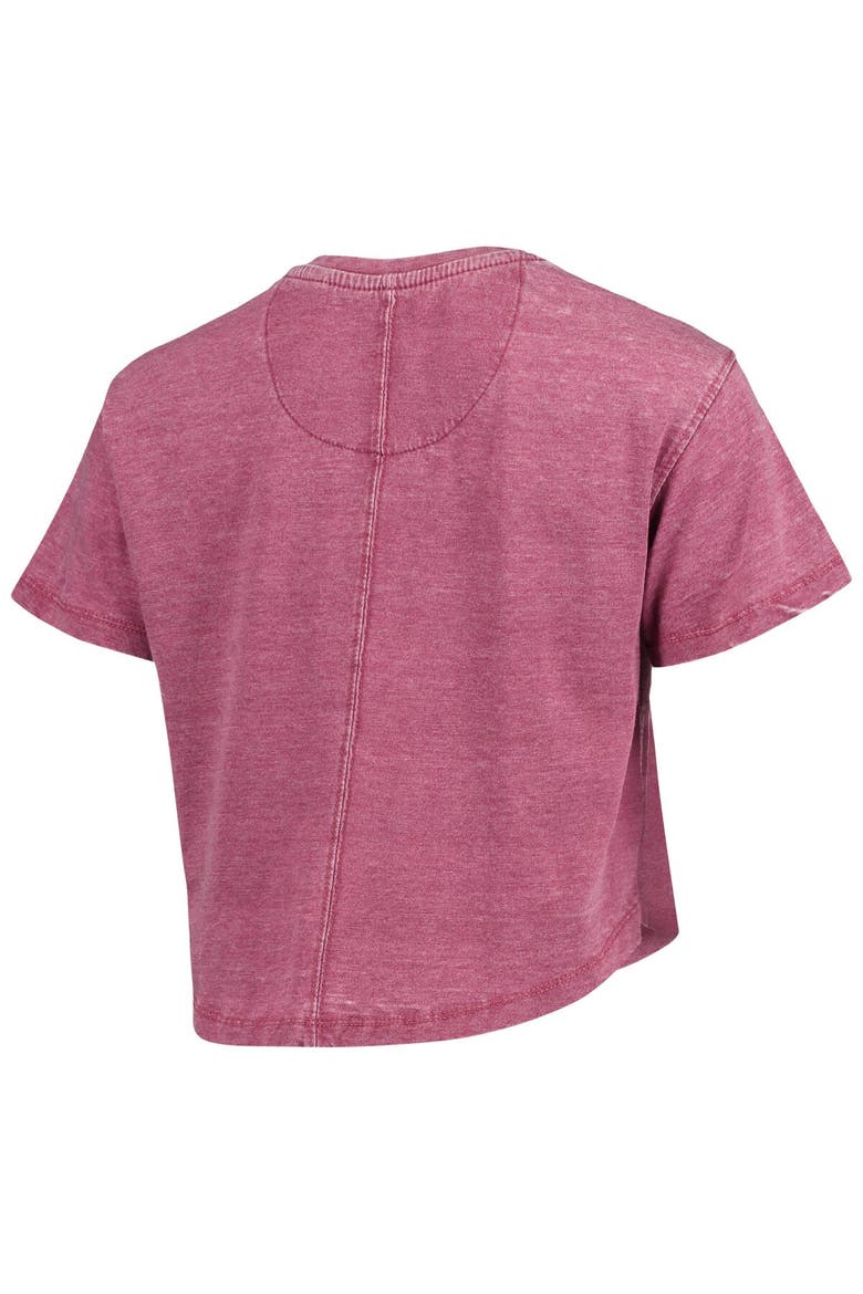 Women's Pressbox Maroon Texas A&M Aggies Edith Vintage Burnout Crop T-Shirt, Alternate, color, Maroon