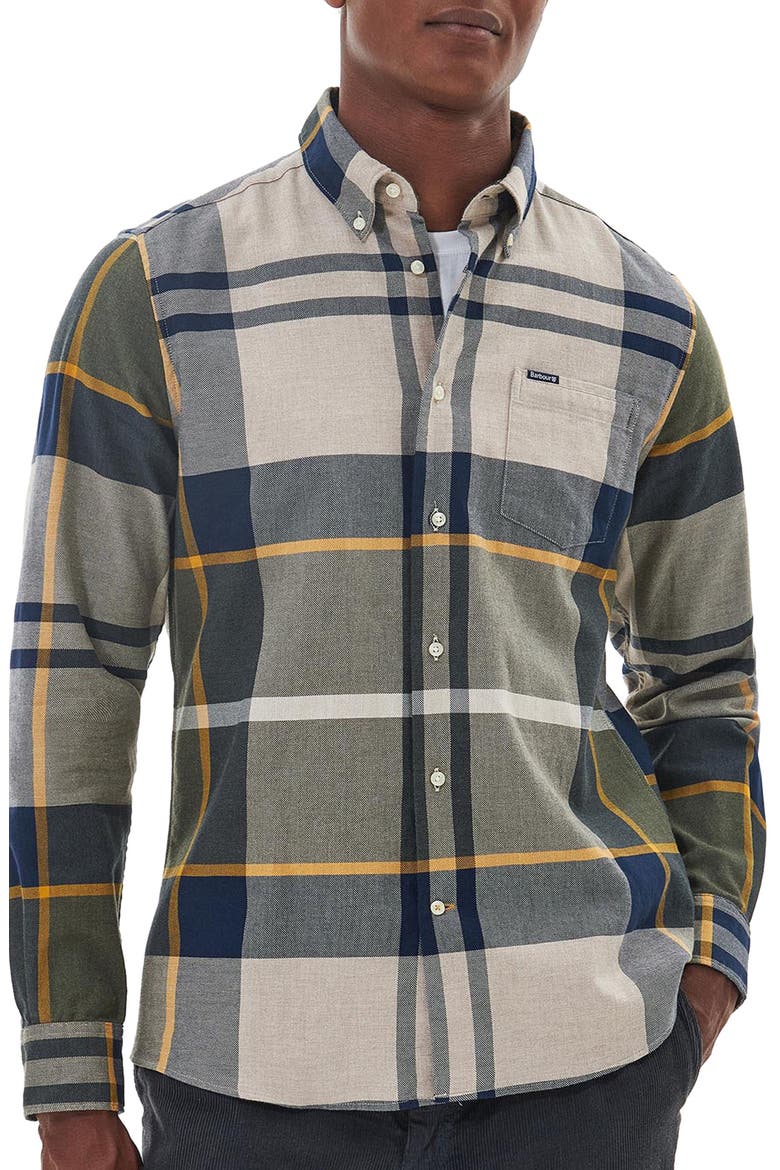 Dunoon Plaid Button-Down Shirt, Main, color, FOREST MIST