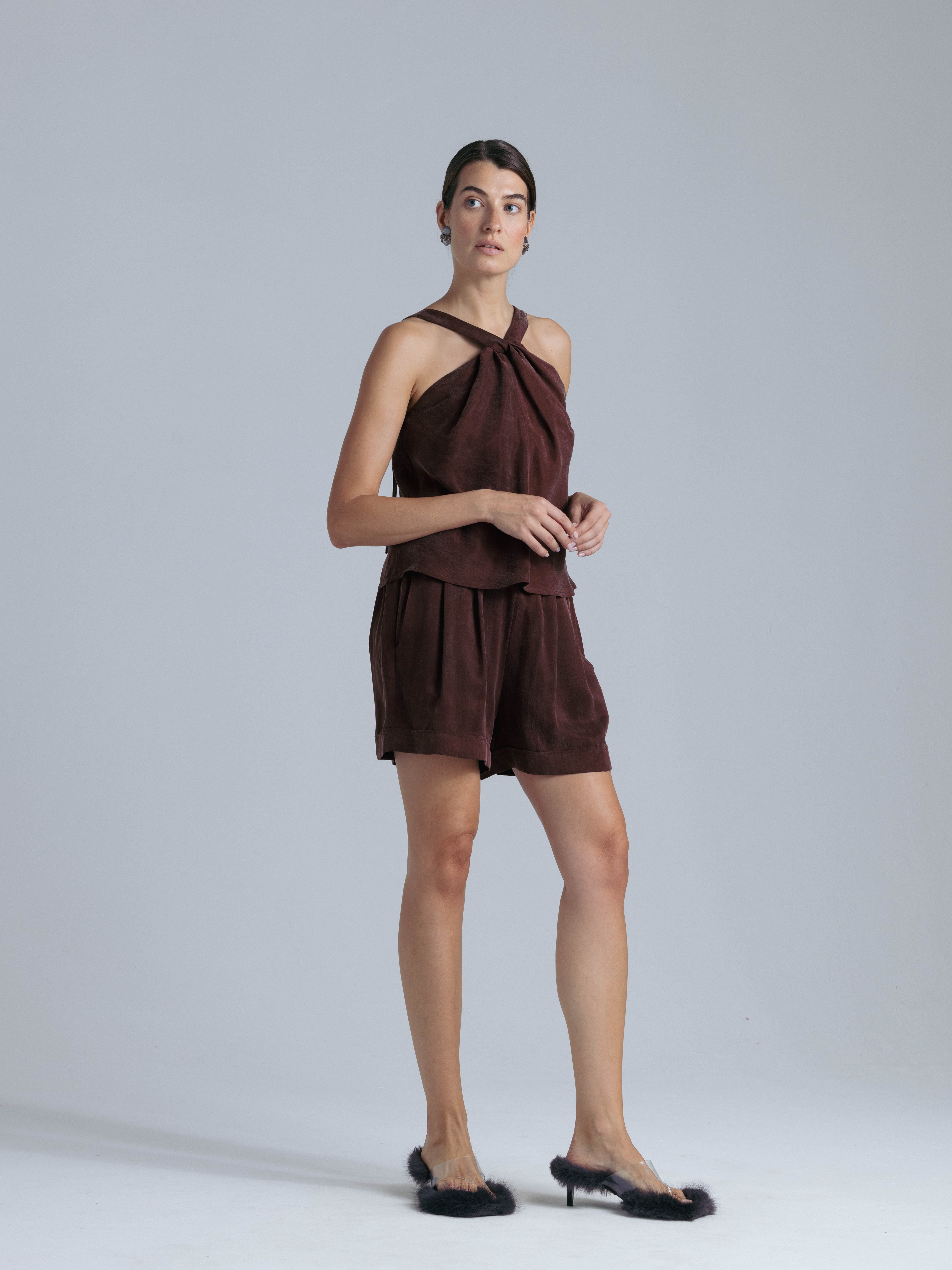High Waisted Cupro Shorts - image 2