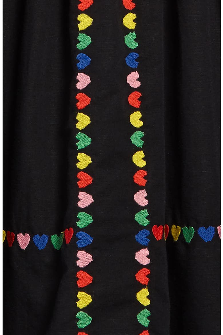 Stella McCartney Heart Embroidered Dress, Alternate, color, BLACK