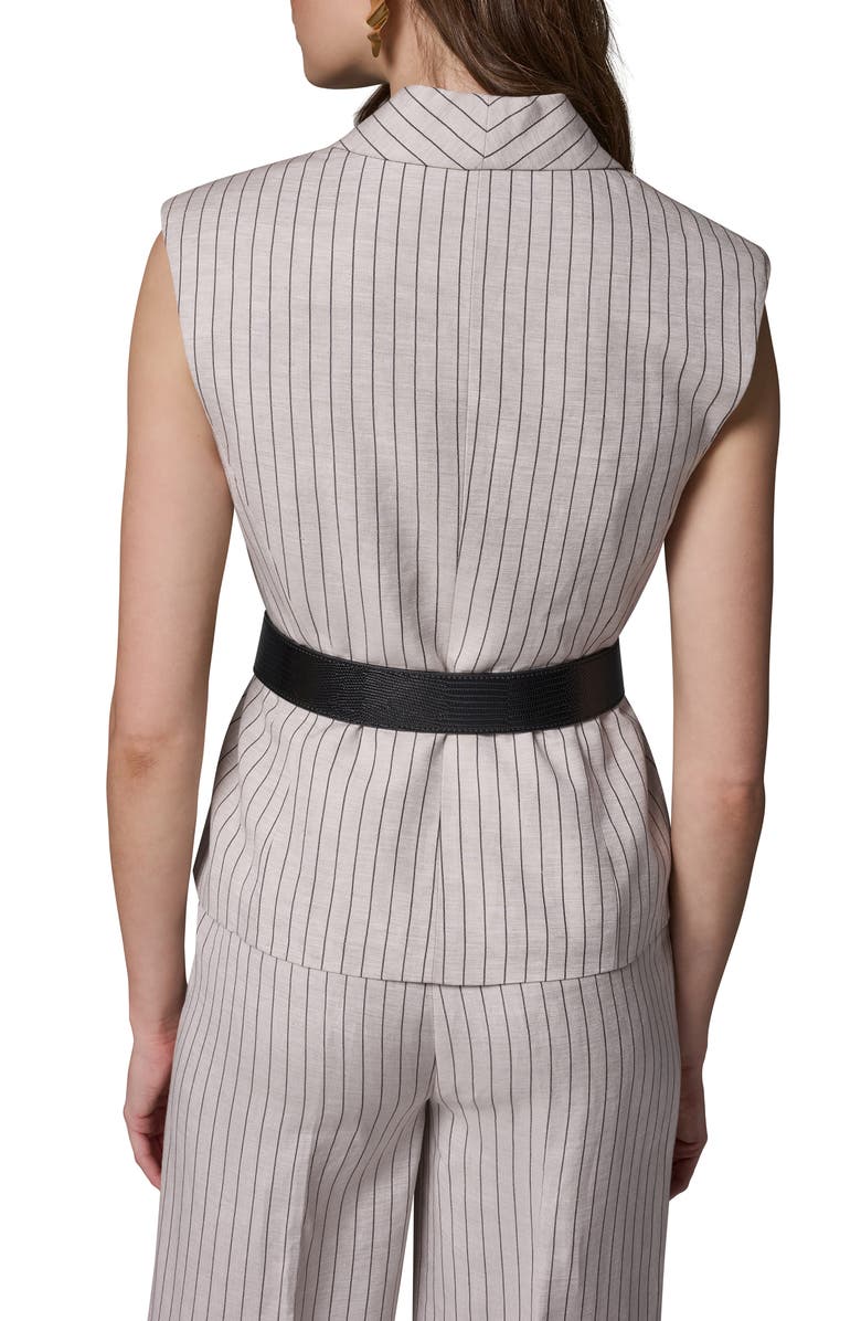 Donna Karan New York Belted Linen Blend Vest, Alternate, color,