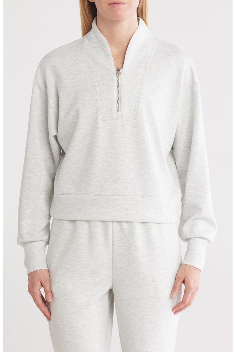 Supercharge Scuba Knit Half Zip Pullover, Main, color, HEATHER LIGHT GREY