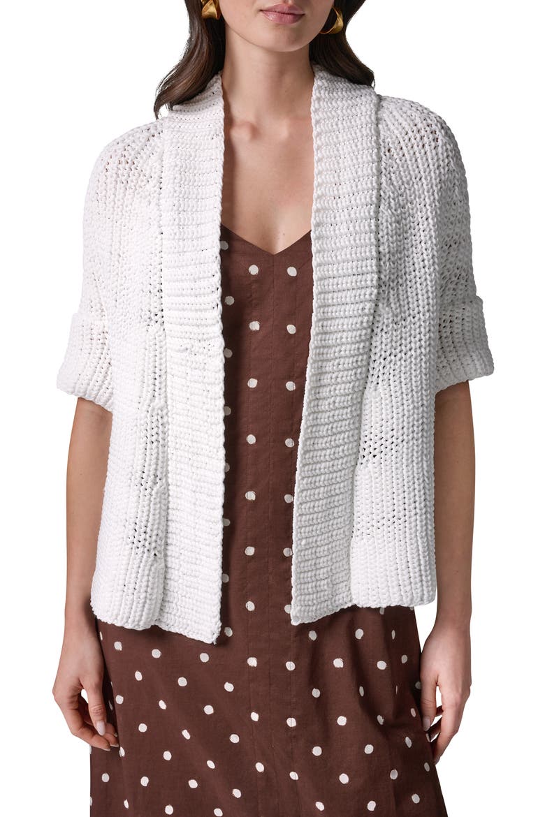 Drop Shoulder Open Front Cardigan, Main, color, CREAM