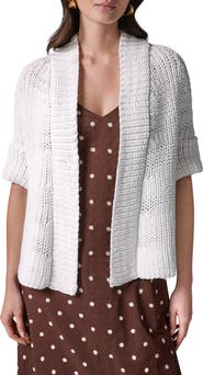 Donna Karan New York Drop Shoulder Open Front Cardigan
