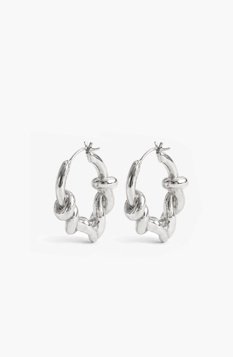 YOJ Knotted Maxi Hoops In Silver, Main, color, Silver