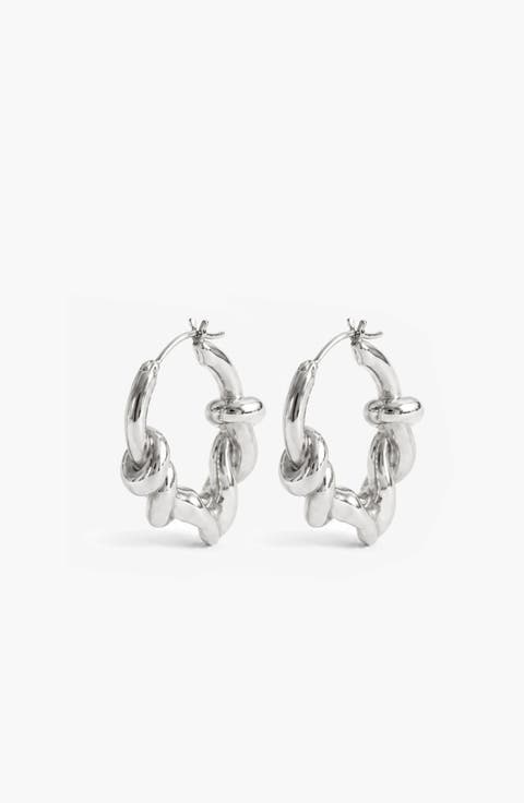 Knotted Maxi Hoops In Silver