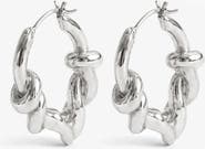 YOJ Knotted Maxi Hoops In Silver