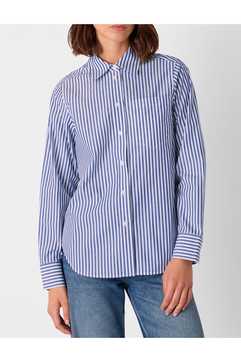 Relaxed Fit Stripe Shirt, Alternate, color, Blue/White