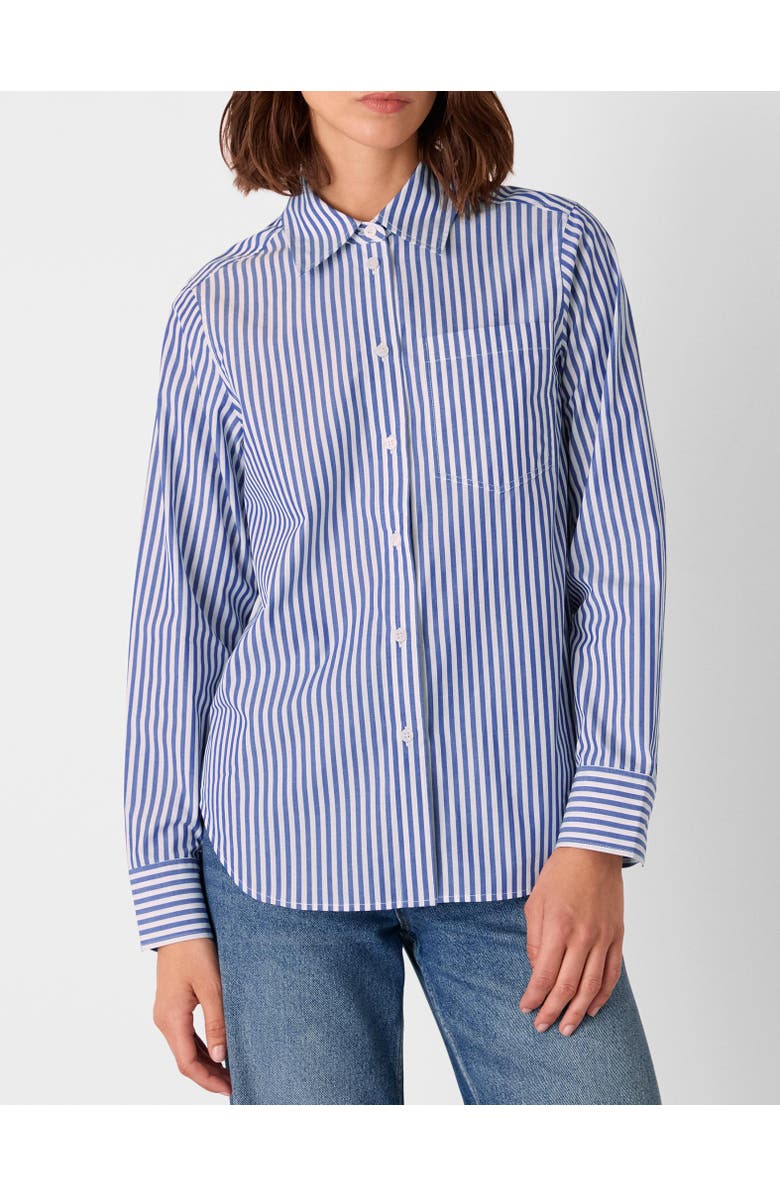 Whistles Relaxed Fit Stripe Shirt, Alternate, color, Blue/White