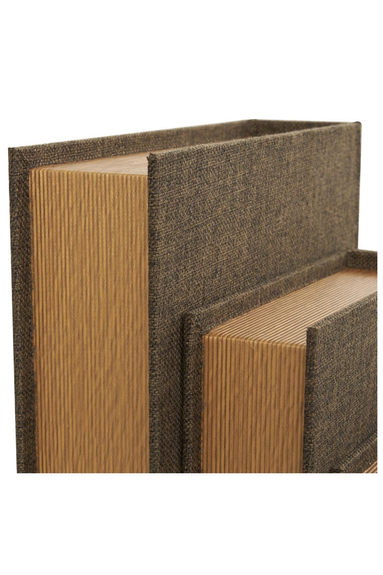 Set of 4 Faux Book Boxes, Alternate, color, DARK BROWN