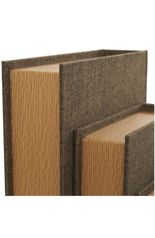 Sonoma Sage Home Set Of 4 Faux Book Boxes In Dark Brown