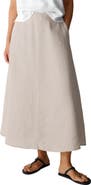 Eileen Fisher A-Line Organic Linen Midi Skirt