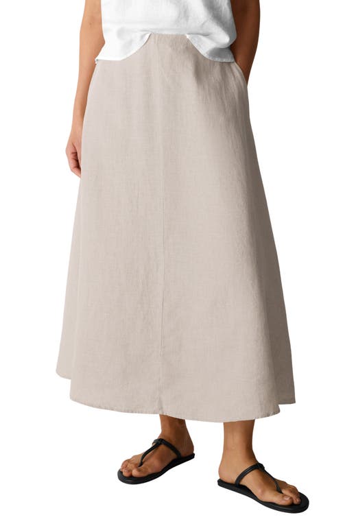Eileen Fisher A-line Organic Linen Midi Skirt In Neutral