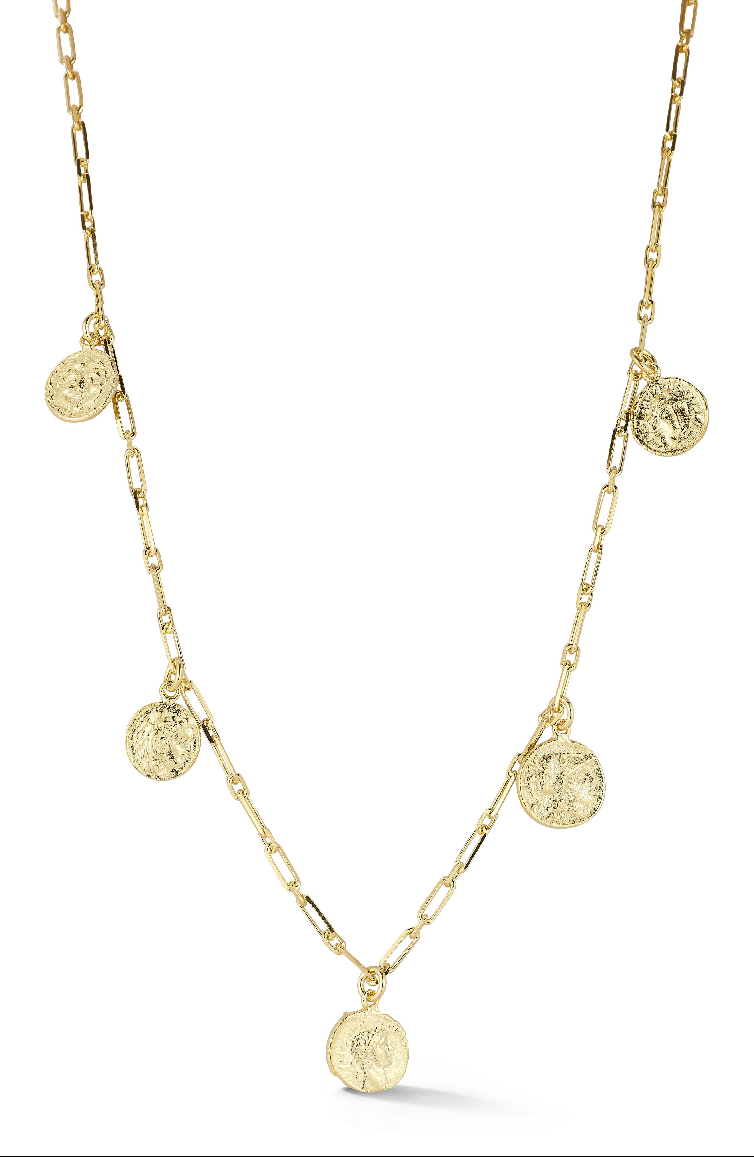 SPHERA MILANO 14K Gold Plated Sterling Silver Coin Charm Necklace