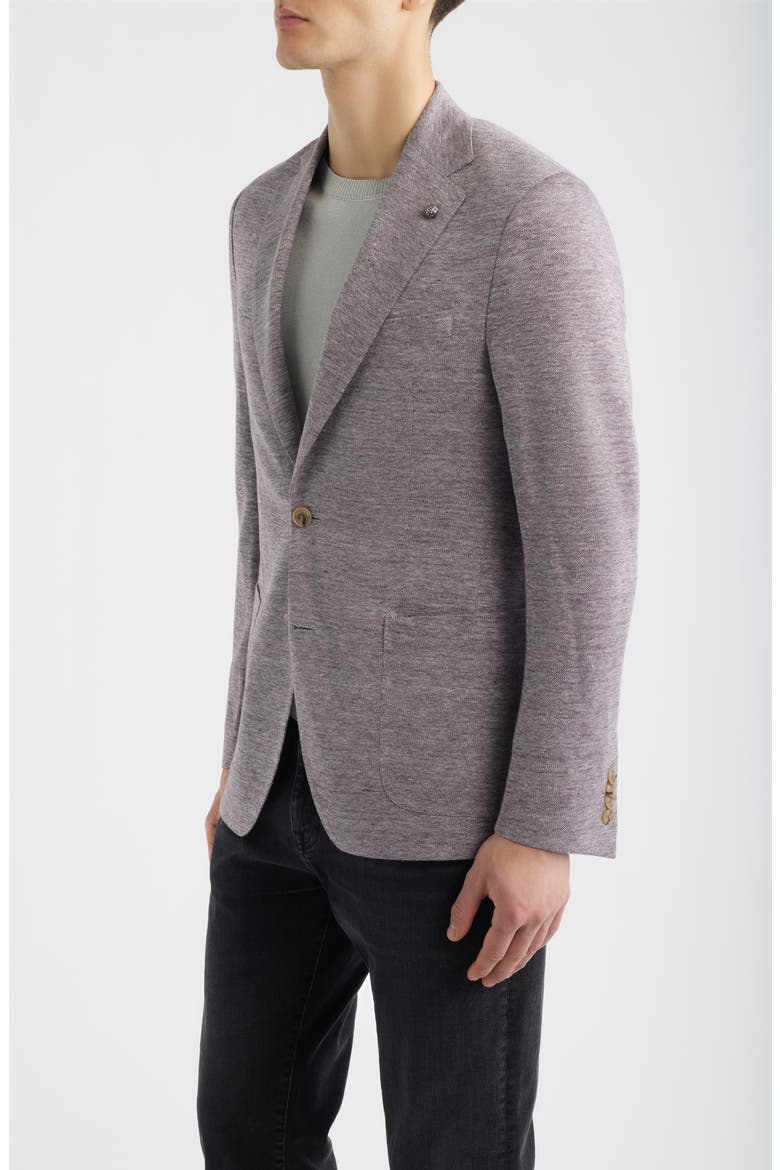 Hartford Mauve Mélange Knit Linen & Wool Blend Sport Coat, Alternate, color, MAUVE