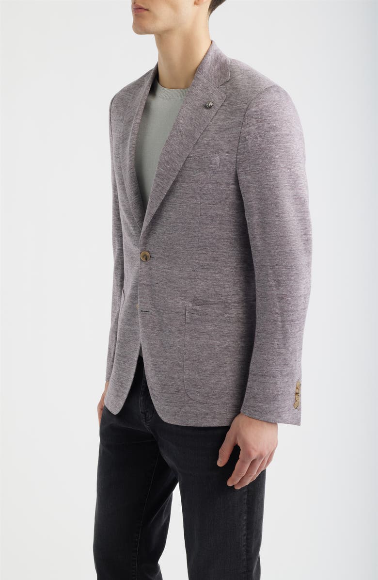 Jack Victor Hartford Mauve Mélange Knit Linen & Wool Blend Sport Coat, Alternate, color, Mauve