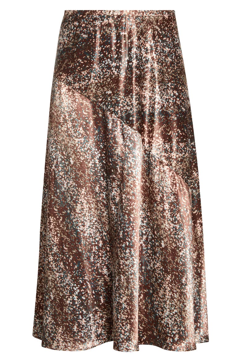 Savoy Printed Bias Maxi Skirt, Alternate, color, BROWN MULTI