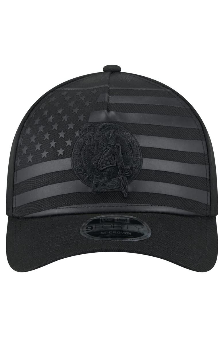 Men's New Era  Black Boston Celtics Game Day Flag A-Frame 9FORTY Adjustable Hat, Alternate, color, Black