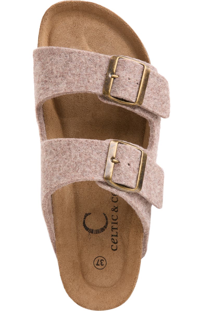 Celtic & Co. Felt Double Buckle Slide Sandal, Alternate, color, Taupe