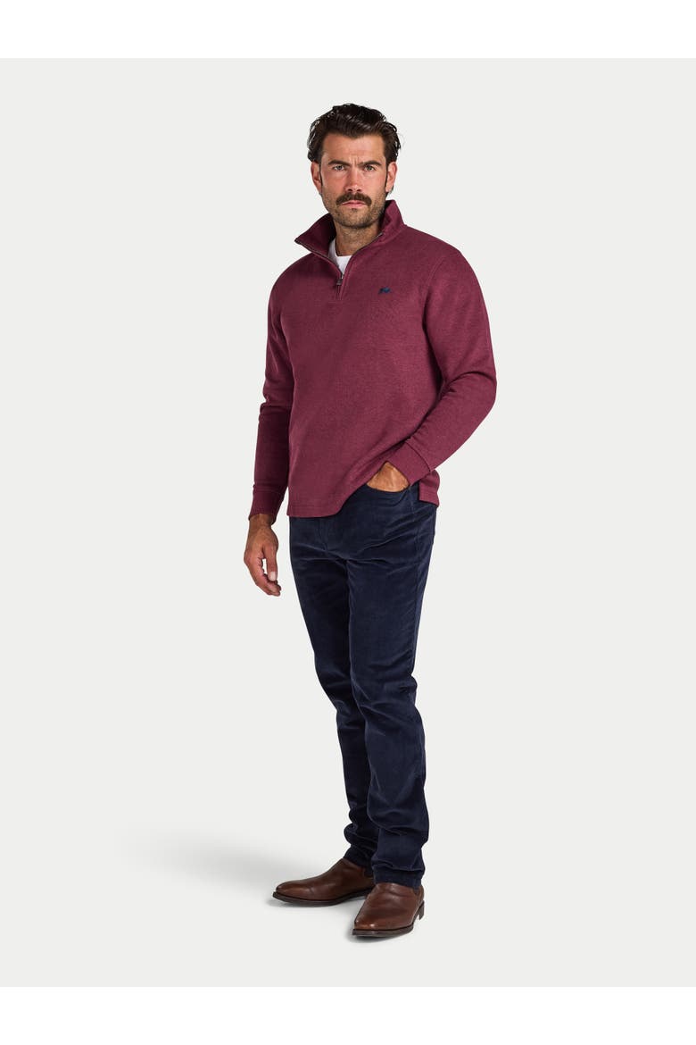 French Rib Quarter Zip Sweatshirt, Alternate, color, Burgundy