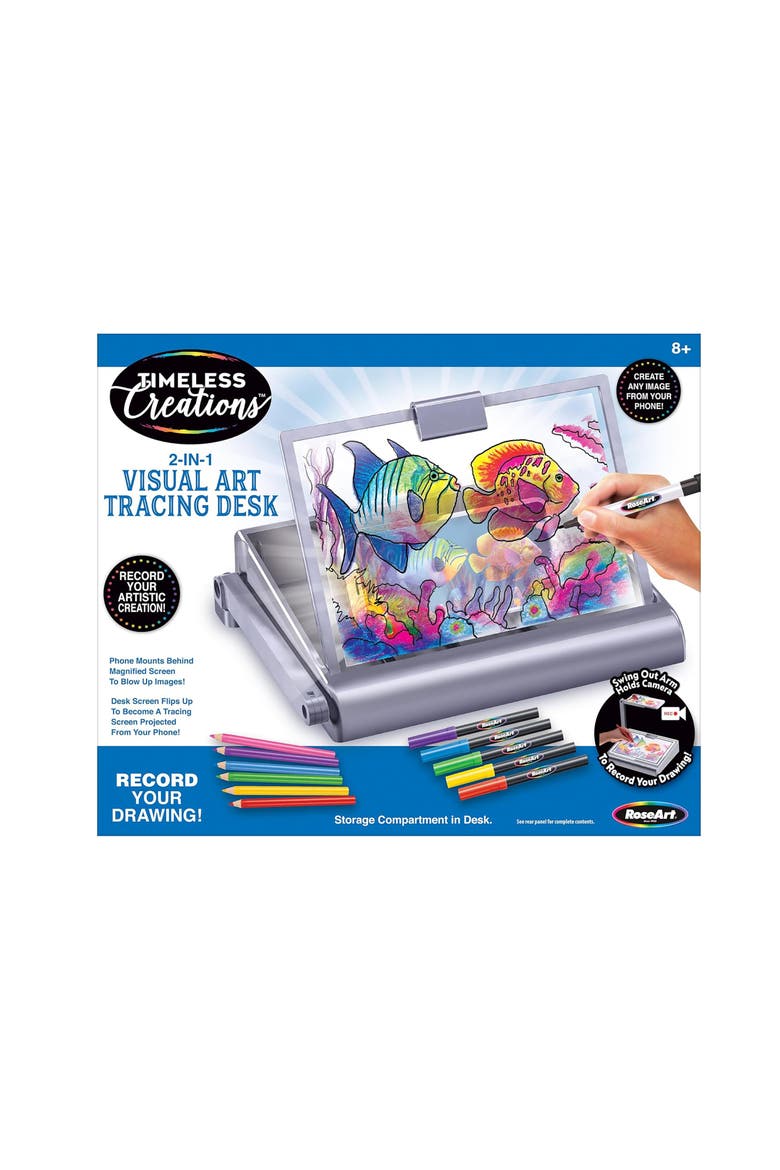 Timeless Creations 2In1 Tracing Desk Drawing Set, Kids, Alternate, color, Multicolored