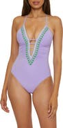 Becca Fiesta Plunge One-Piece Swimsuit