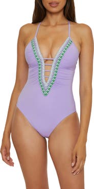 Becca Fiesta Plunge One-Piece Swimsuit