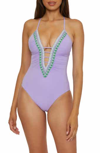 Becca Fiesta Plunge One-Piece Swimsuit