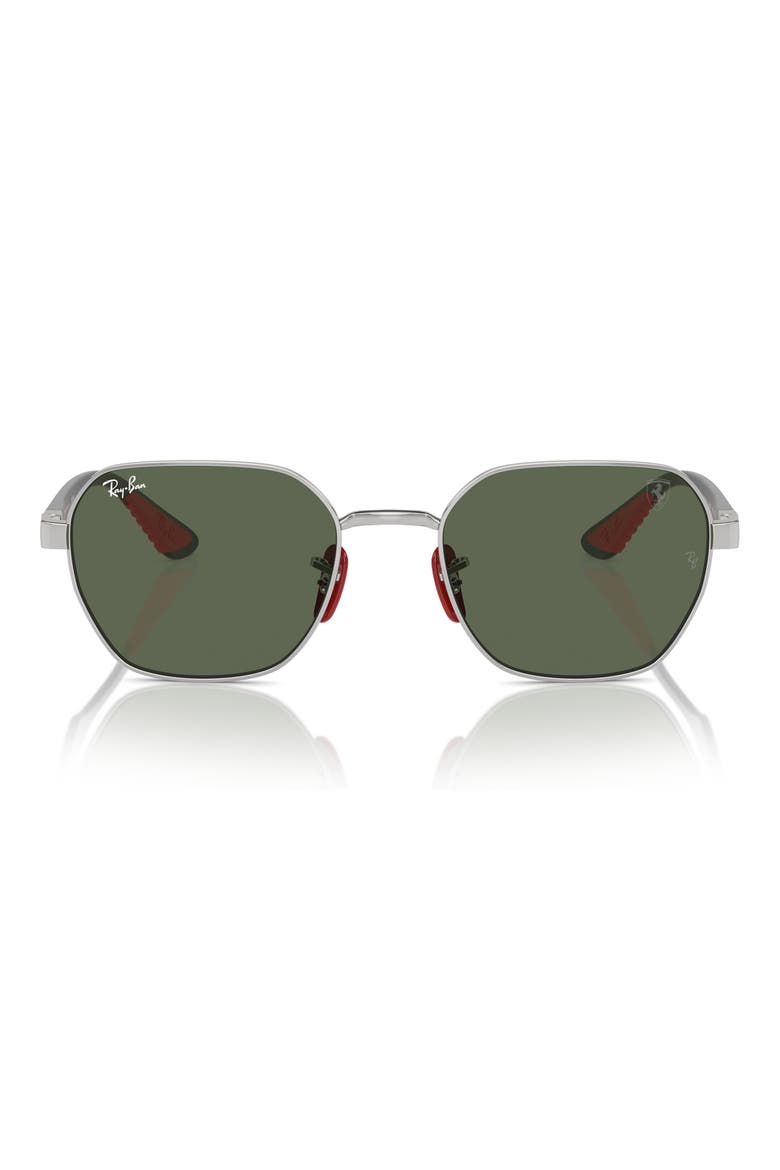 x Scuderia Ferrari 54mm Chromance Irregular Sunglasses, Main, color, SILVER