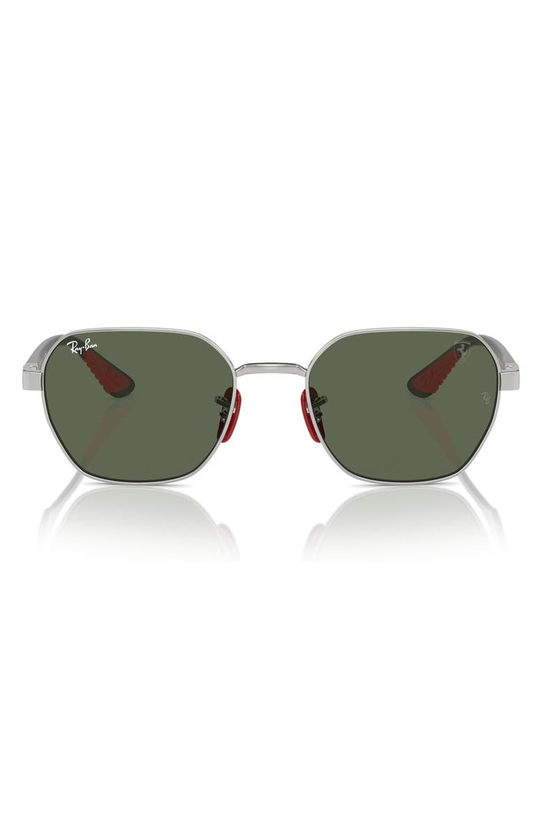 Ray-Ban x Scuderia Ferrari 54mm Chromance Irregular Sunglasses, Main, color, Silver