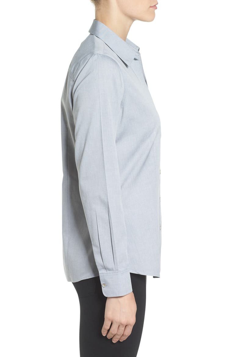 Fitted Cotton Shirt, Alternate, color, SILVER