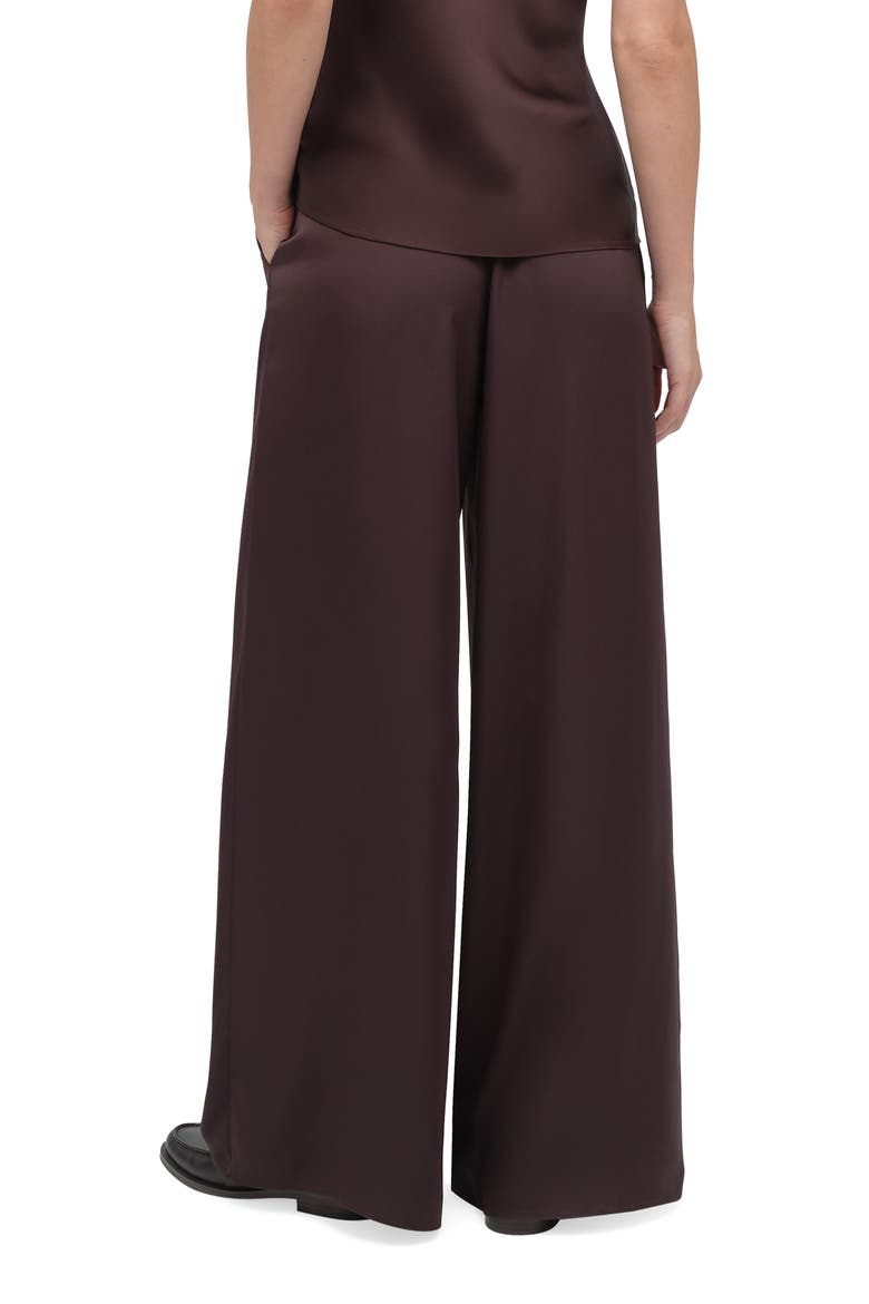 The Effortless Satin Wide Leg Pants, Alternate, color, ESPRESSO