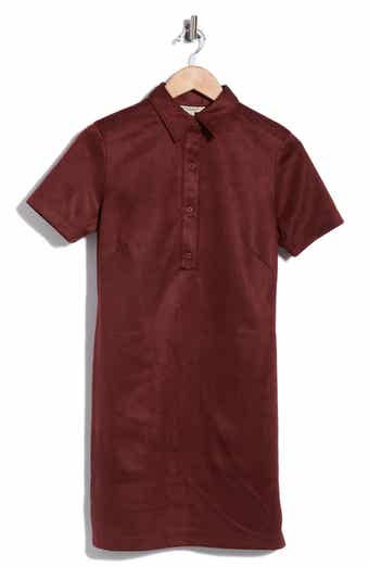 Faux Suede Shirtdress