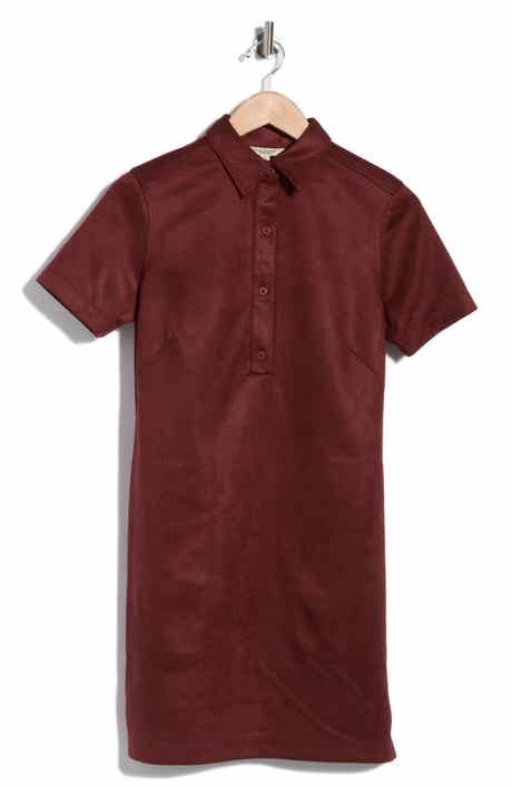 Faux Suede Shirtdress