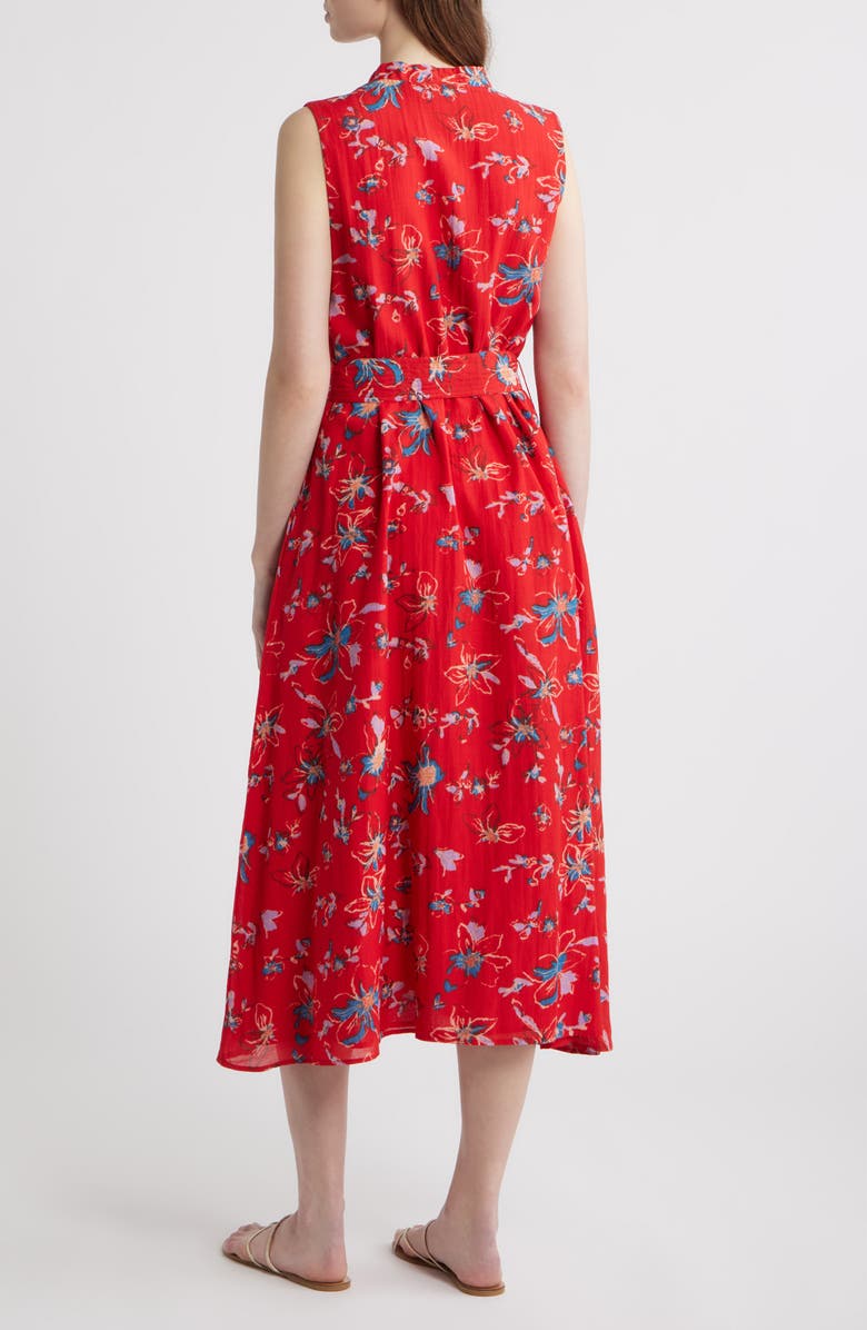 Cleobella Cheyenne Floral Cotton Blend Sleeveless Shirtdress, Alternate, color, Fiore Rosso Print