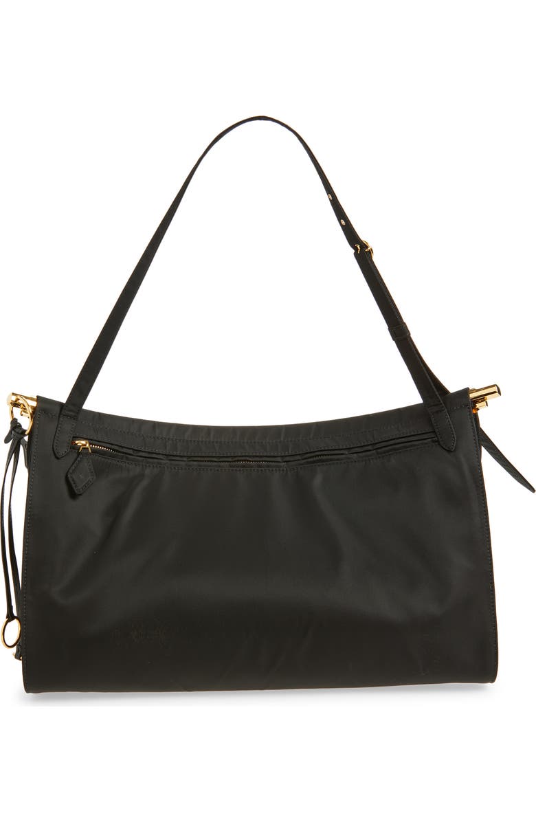 Alaïa Le Click Nylon East/West Shoulder Bag, Alternate, color, Noir