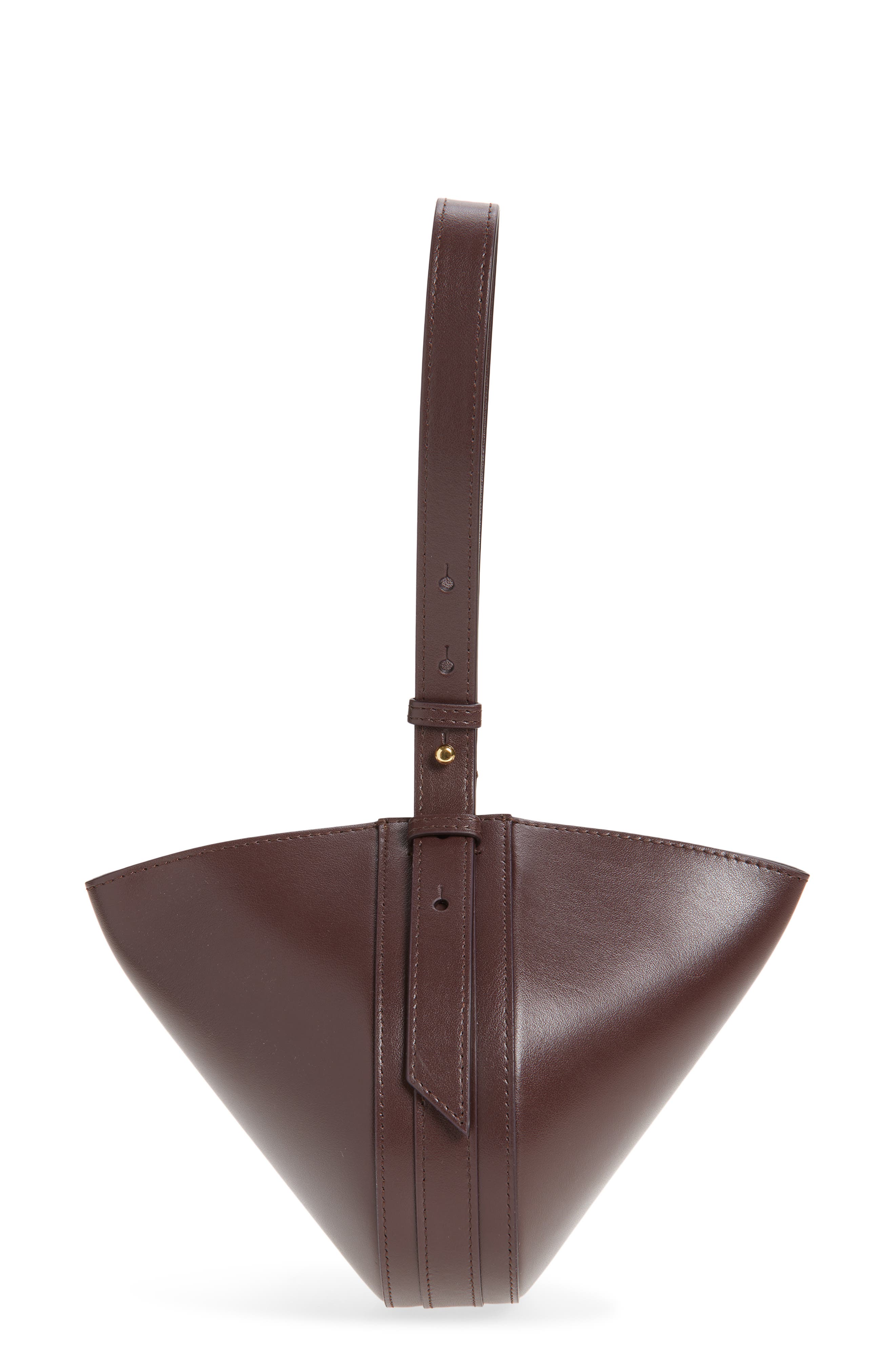 Victoria Beckham Mini Dia Leather Pouch Clutch, Alternate, color, Dark Burgundy