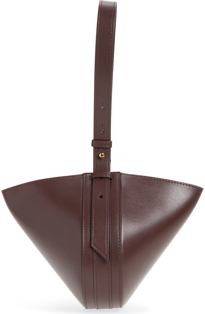 Victoria Beckham Mini Dia Leather Pouch Clutch, Alternate, color, Dark Burgundy