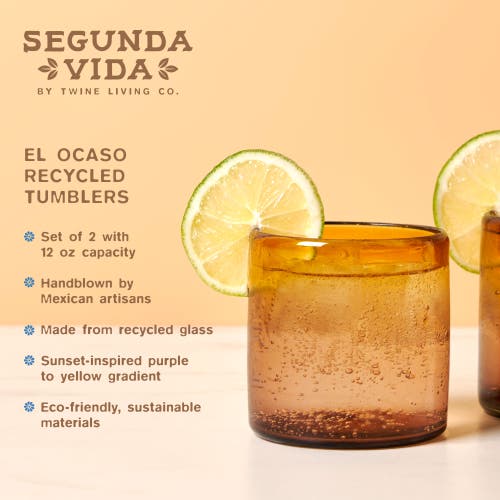 Twine Segunda Vida El Ocaso Recycled Tumblers Set Of 2