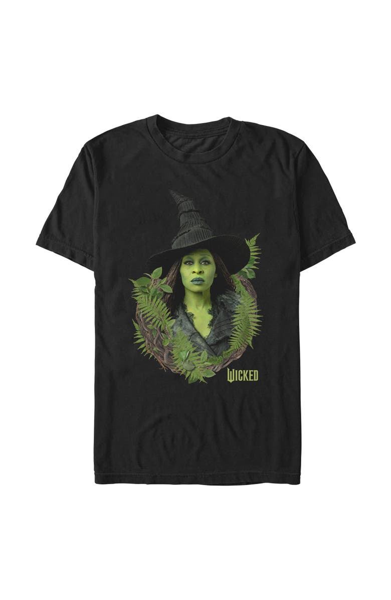 Wicked: For Good Men's Wicked For Good Elphaba Forest Portrait  Graphic T-Shirt, Main, color, Black